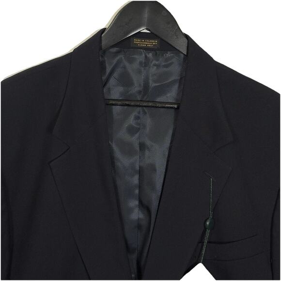 NWT Oscar De La Renta 100% Wool Gold Button Blazer 46R Navy Blue Office Men's - Picture 2 of 15